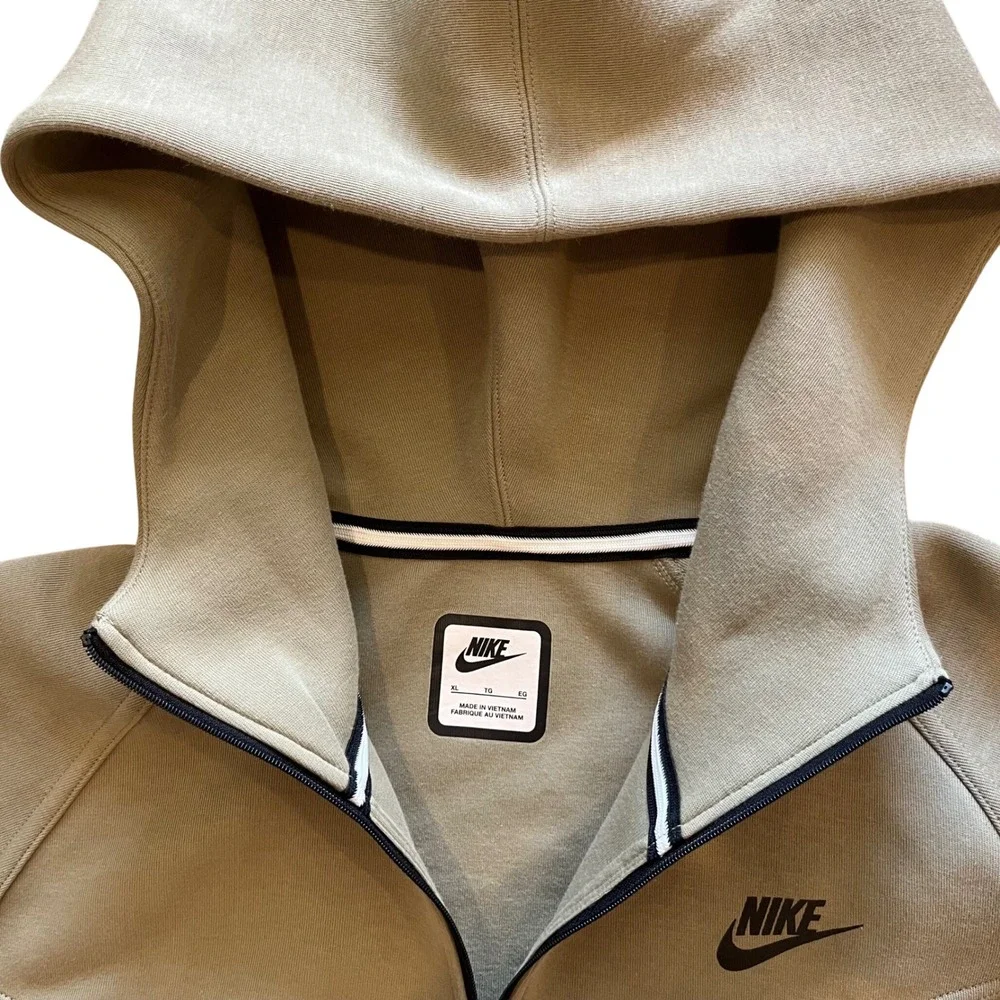 Nike Tech Fleece Windrunner Full Zip Hoodie Khaki Olive Green FB8338-276 Mens XL